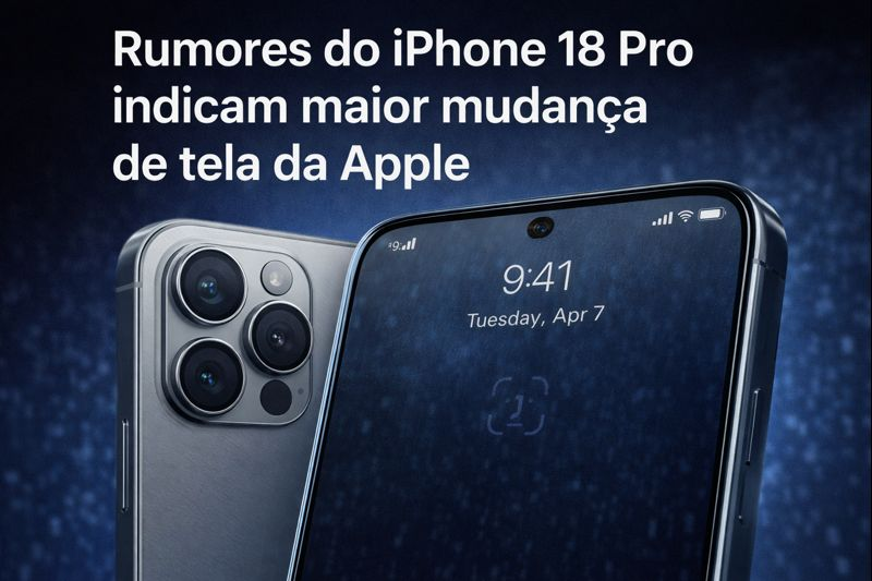 Leia mais sobre o artigo Rumores do iPhone 18 Pro indicam maior mudança de tela da Apple