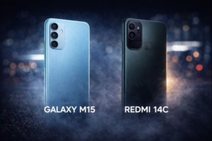 Leia mais sobre o artigo Briga de celular até R$ 1000 : Galaxy M15 ou Redmi 14C: vale a pena comprar em 2026?