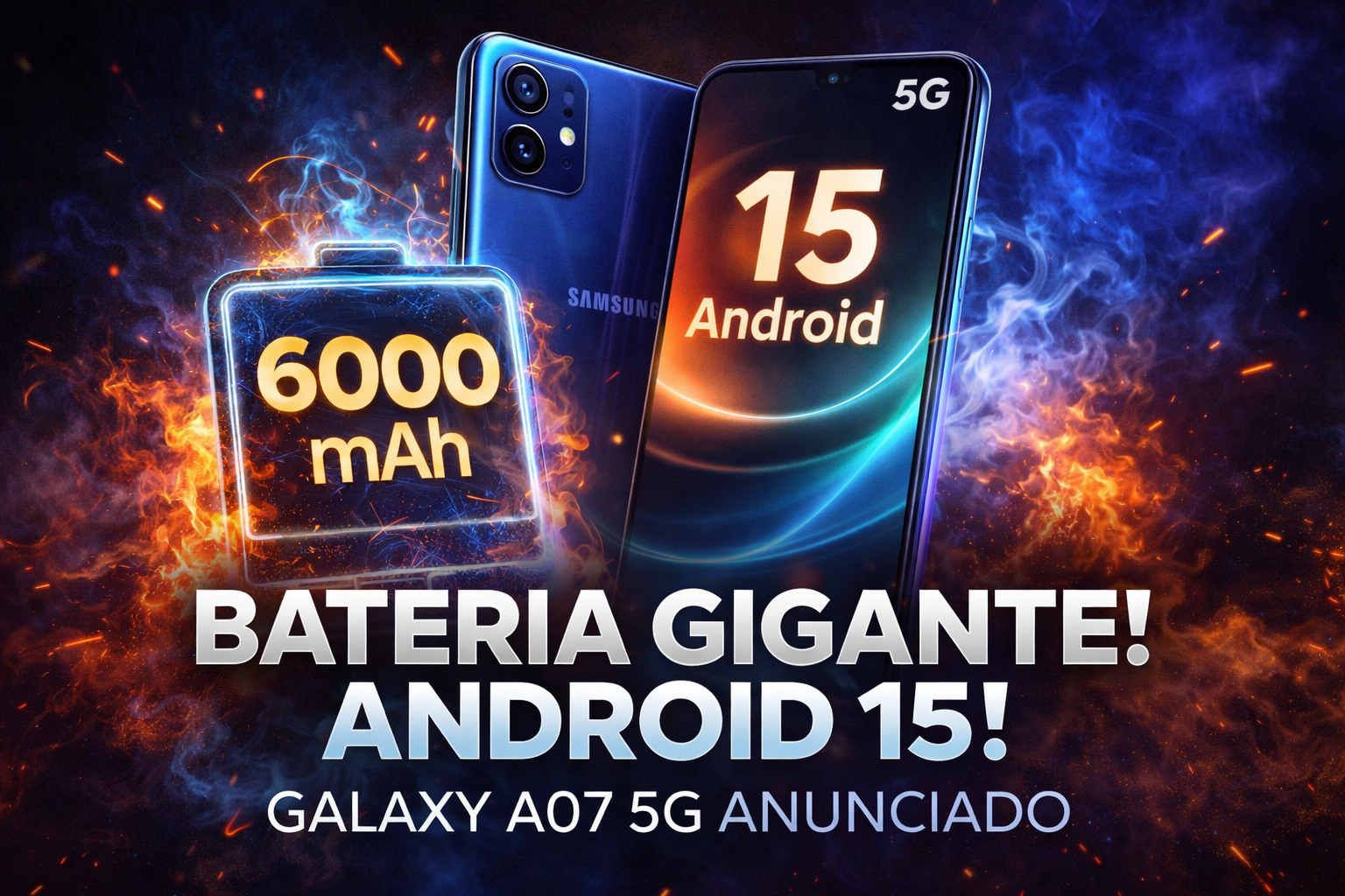 No momento, você está visualizando Galaxy A07 5G : o celular de entrada da Samsung chega em 2026 com bateria gigante e Android 15